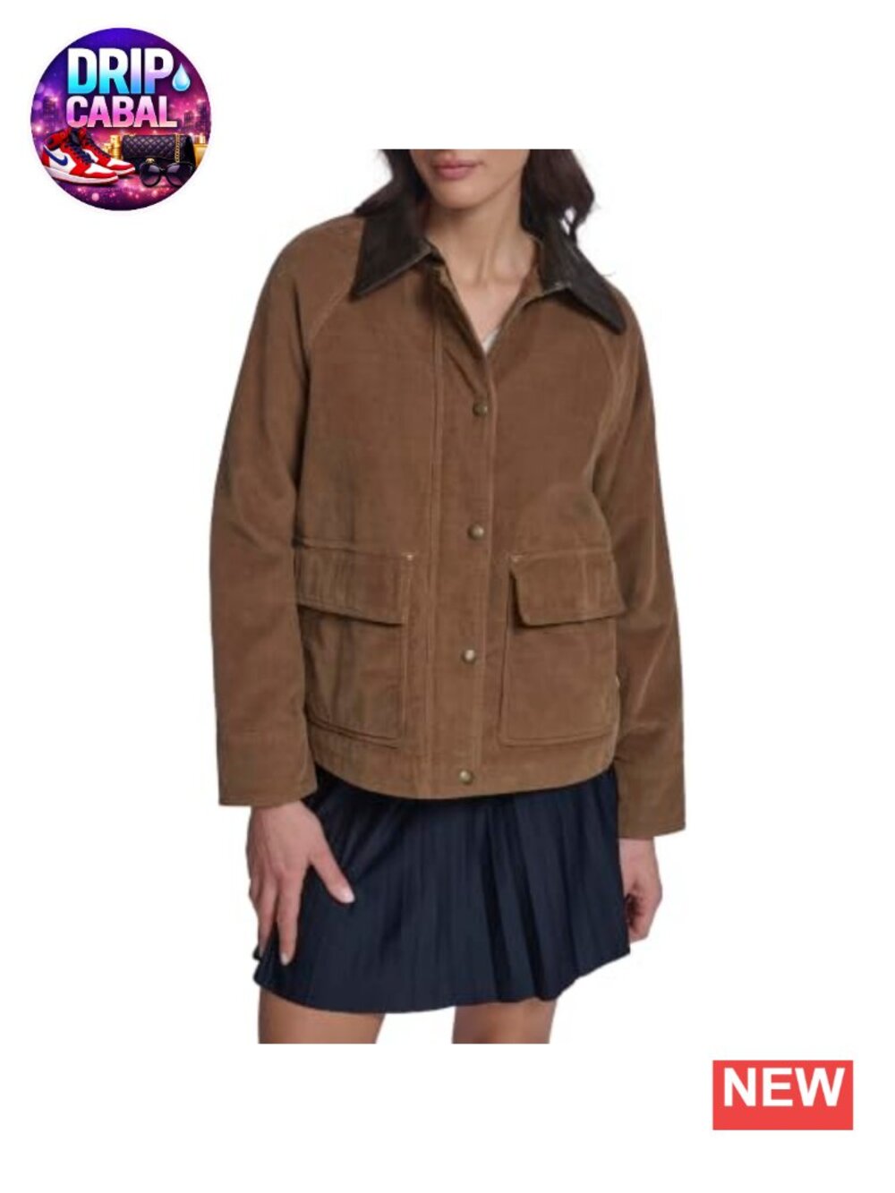 Levi's Corduroy Faux Leather Collar Cropped Barn Jacket